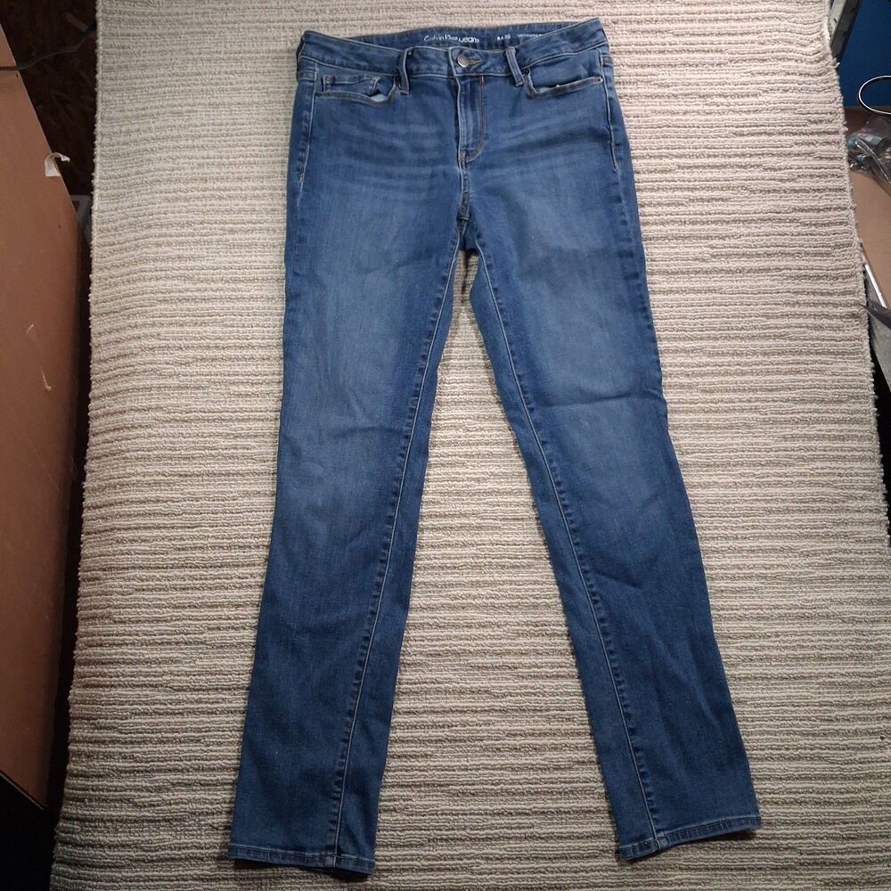 calvin klein jeans ultimate skinny womens size 8x30 medium wash stretch denim